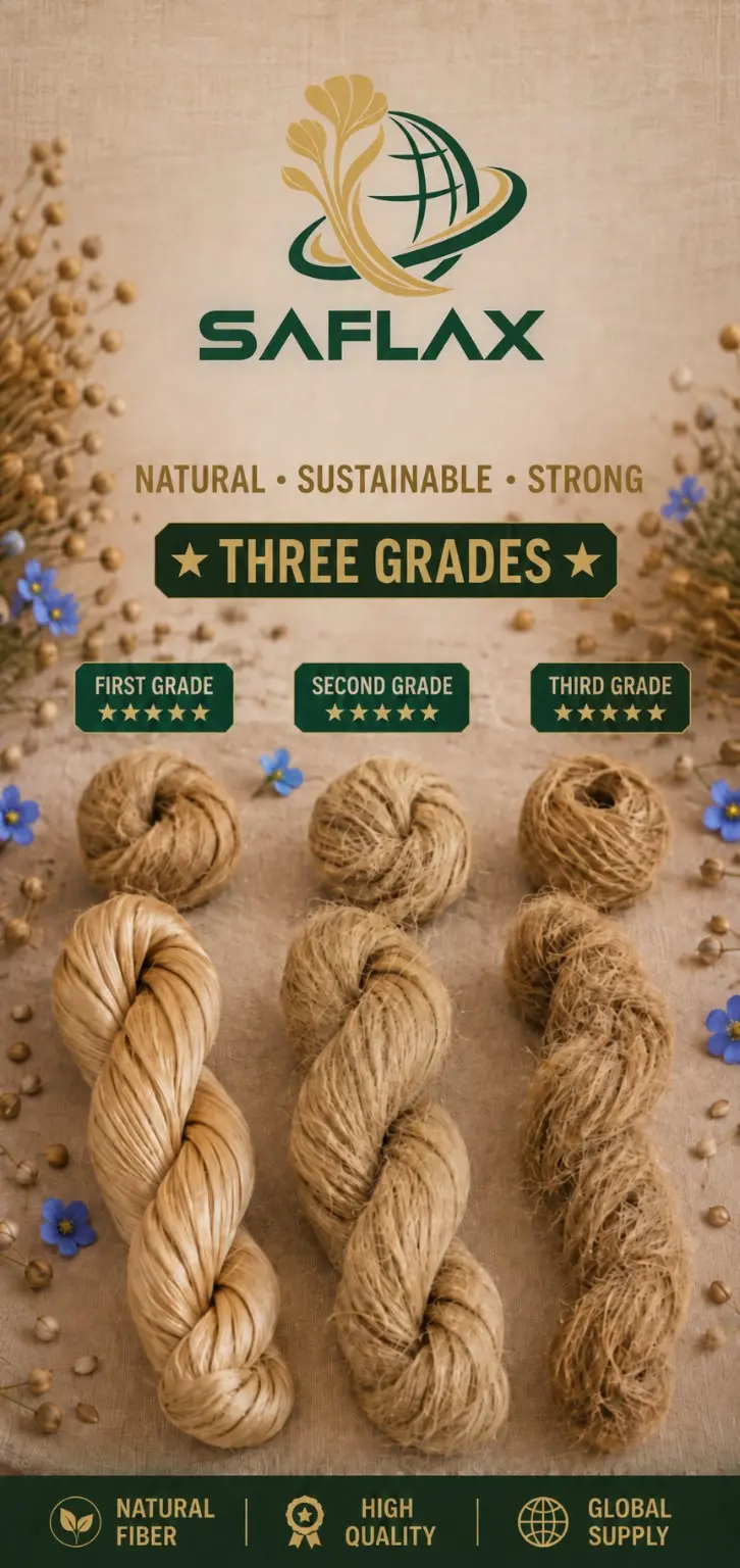 SAFLAX Three Grades of flax fibre